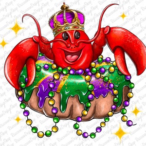 Mardi Gras King Cake Png Sublimation Design, Mardi Gras Png, Crawfish Png, Sublimation Png, Western Design Png, King Cake Design Png