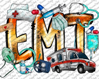 EMT Emergency Medical Technician Sublimation PNG Design,Paramedic PNG, Digital Download,Printable,First Responder,Ambulance Art,Medical Png