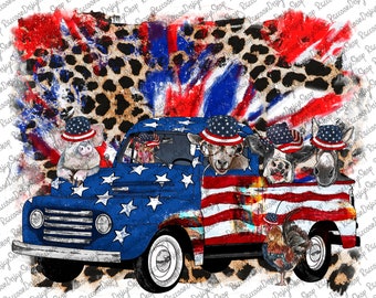 Farm Animals American Truck, Farmer Png, American Animals,Farm Watercolor Clipart,Farm clipart, Farm Animals Clipart, Sublimation Design