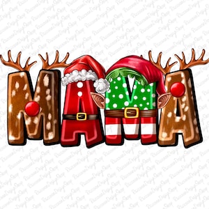 Mama ChristmasPng Sublimation Design, Merry Christmas Png, Christmas Mama, Elf Mama Claus Png, Christmas Png,Mama Png, Digital Download