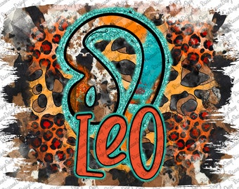 Leo Zodiac Png, Leo Design, Digital Download File, Birthday, Birthday Design, Sublimation Designs Downloads, Western Png, Leo Png, Leo