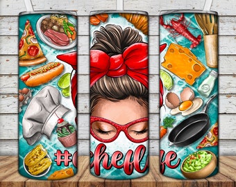 Chef Life Tumbler PNG, Cooklife Tumbler Sublimation Design Download,Chef Life 20oz Skinny Tumbler Design PNG, Lunchlady, Cooking, Chef