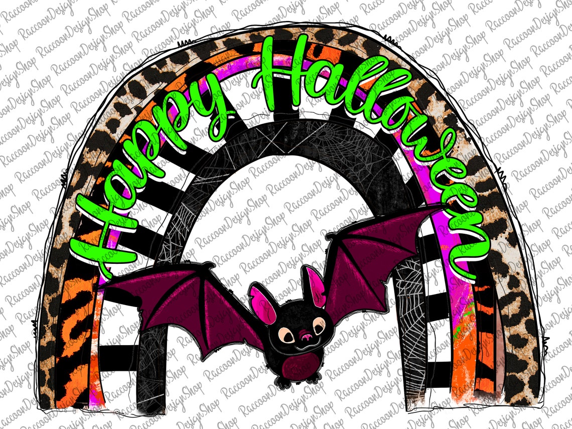 Happy Halloween Rainbow Png Halloween Rainbow Halloween - Etsy