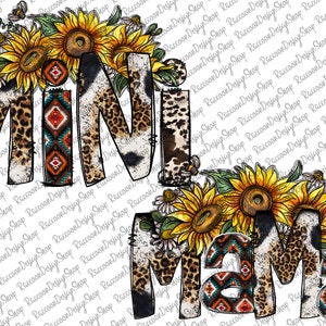 Mama Mini Png, Mama Png, Mini Png, Mama Mini Cowhide, Western Mama Sublimation, Cowhide Sunflowers, Western Png, Mother&#39;s Day Sublimation