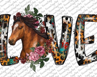 Liebe Pferd Png, Pferd Png, Sublimation Png, digitaler Download, Aquarell Pferd, Aquarell Tiere Clipart, Pferd Png, Pferd Tiere Png