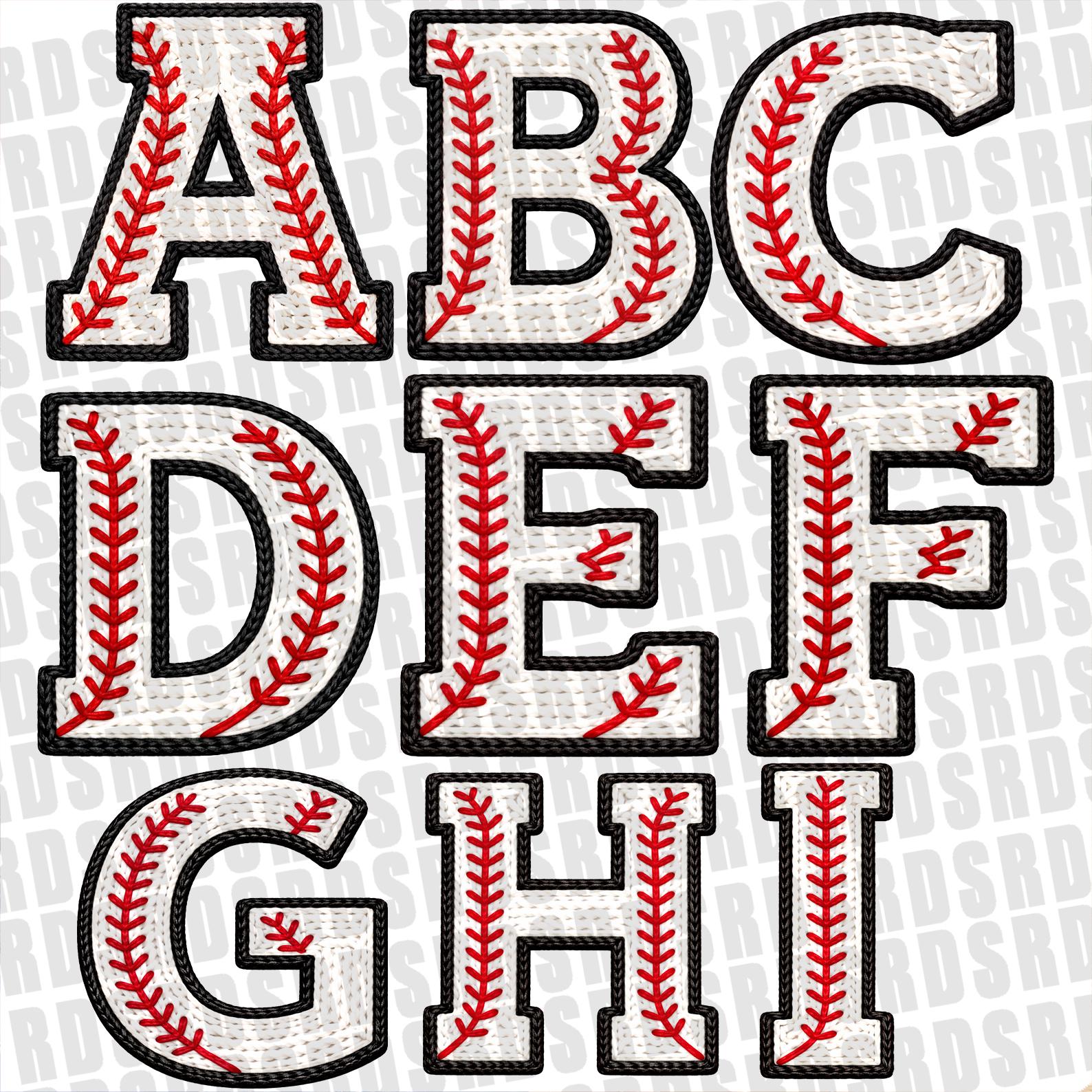 Baseball Alphabet Faux Yarn Png, Sports Alphabet Png,baseball Letters ...