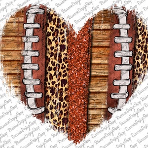 Football Heart Png,Football Sublimation Design PNG,Football Heart Png, American Football Png, Leopard Football Png, Football Design Png