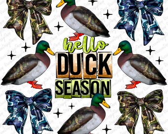 Coquette Bow Duck Hunting Season Png, Hello Hunting Season Png, Deer Season Png, Hunting Shirt Png, Camo Coquette Bow Png, Hunting Season