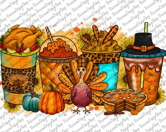 Fall Coffee Drink Png,Autumn Sublimation Designs,Orange Pumpkin Latte png,Coffee Sublimation Png,Turkey,Fall Drink Design,Pumpkin Spice