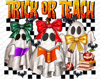 Trick or Treat Coquette bow Png, Halloween PNG Design,Teacher Halloween png, Sublimation Designs Downloads, Halloween Coquette bow png