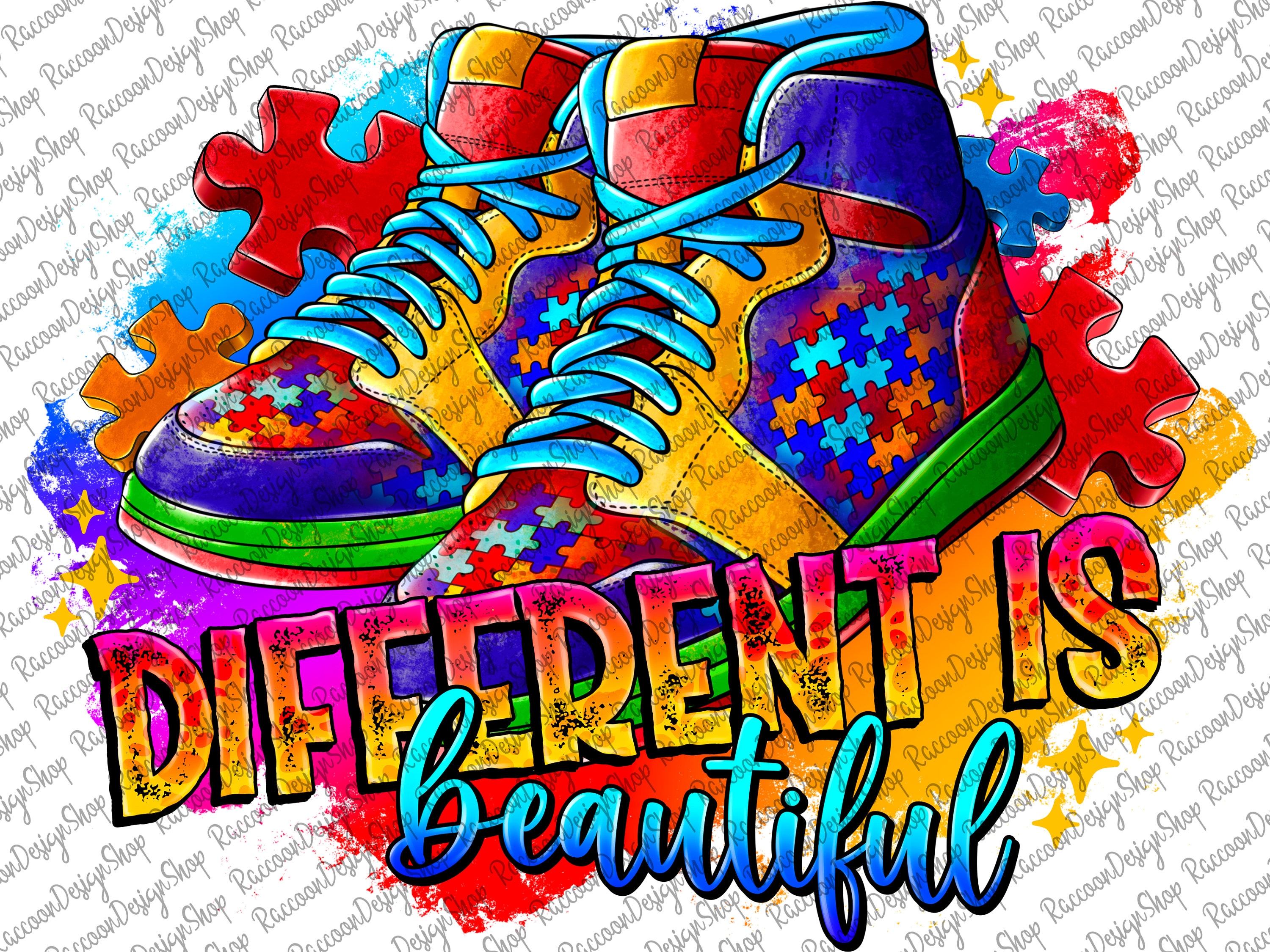 Different is beautiful Autism png sublimation design download, Autism Awareness png, Autism Sneaker png, Autism png design,Autism Design