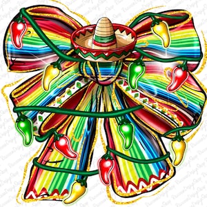 Mexican Christmas Coquette Bow PNG,Serape Coquette Bow Png,Christmas Latina PNG,Feliz Navidad Png, Latina Chirstmas,Mexico Coquette bow