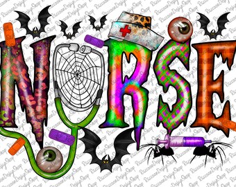 Halloween Nurse PNG, Spider, Bad Png, Halloween Png, Western, Pumpkin Png, Spooky Png, Nurse PNG, Sublimation Design, Digital Download