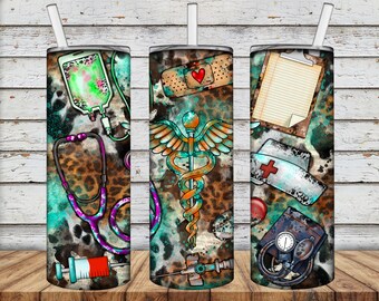 Nurse Tumbler Sublimation Design, 20oz. Skinny Tumbler, Nurse Skinny Tumbler Png,Western Nurse Tumbler,Digital Download, Nurse 20oz tumbler