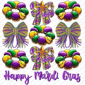 Mardi Gras  Coquette bow Png, Mardi Gras Png, Fleur de Lis Png, Sublimation Designs Download, Mardi Gras Png, Coquette bow mardi gras png