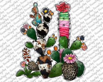 Western Cactus Png File, Cowhide Cactus Png, Cowhide Cactus, Serape, Graphics Background,Sublimation Designs Downloads,Cactus sublimation