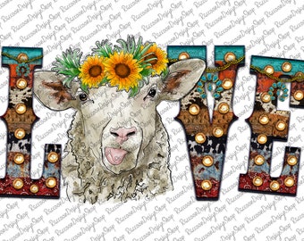 Love Sheep Png, Sheep Png, Sublimation Png, Digital Download, Watercolor Sheep, Watercolor Animals Clipart, Sheep Animals Png, Sheep Design