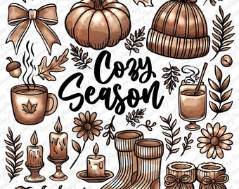 Cozy Season Png,Hello Fall PNG, Fall, Pumpkin Season, Sublimation Design Downloads,Pumpkin Clipart, Autumn Png, Thanksgiving Png,Fall Season