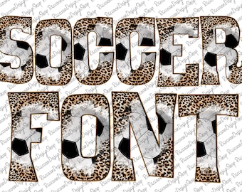 Soccer Doodle Letters PNG, Hand Drawn Soccer Pattern Alphabet Png, Sports Theme Alphabet Clipart Bundle Pack Letters, Soccer Font Bundle