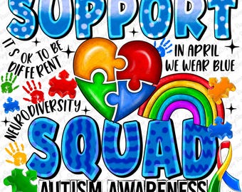 Family Autism Support Squad Png, Autism Awareness, Autism Teacher Png, Autism Png, Autism Month, Special Education,Different is beautiful