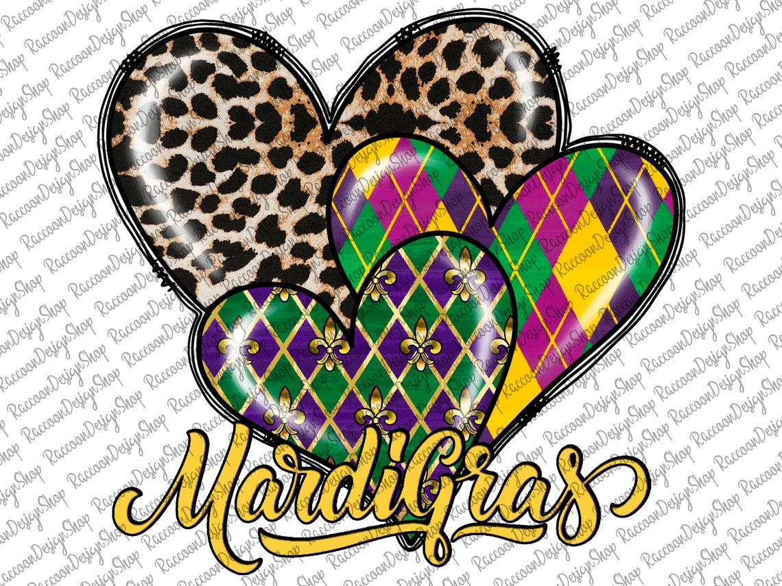mardi gras heart earrings