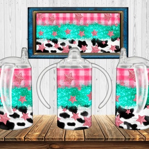 Cowhide 12oz Sippy Cup Sublimation,Straight Sippy Cup Sublimation  Pattern,Full Sippy Cup Wrap,Digital Download Waterslide, Western Png