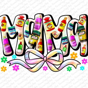 Topper Multipack Mama Png, glücklicher Muttertag, Geschenk für Latein-Mama, lustige Mama Sublimation, La Mejor Mama Del Mundo Png, Retro Madre Png, Mexikaner