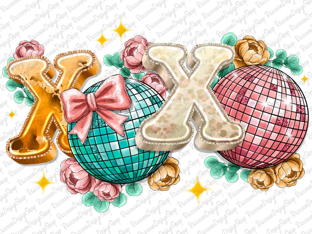 XOXO Dsico Balls PNG, Disco Ball Valentine, Valentines Day Png, XOXO ...