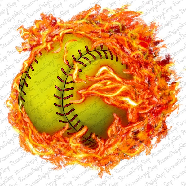 Softball Fire Ball Png,Softball Sports png,Softball Sublimation Designs PNG,Softball png,Softball Clipart,Flaming Softball, Softball season