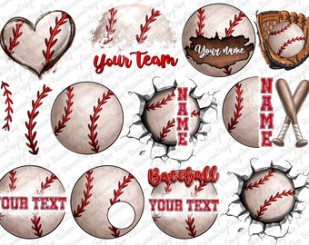 Paquete de monogramas de béisbol png, diseño de sublimación de béisbol, imágenes prediseñadas de béisbol, béisbol digital, béisbol imprimible, equipo deportivo, monograma de béisbol