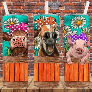 Farm Animals Tumbler Png, Farm Animals, 20oz Skinny Tumbler Sublimation Designs, Tumbler Sublimation Designs,Farm Animals Truck,Farm Tumbler