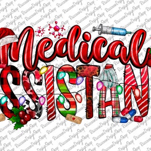 Christmas Medical Assistant PNG, Christmas, Medical Png, Nurse Png, Western, Medical Png, Hospital Png, Sublimation Design, Digital Download