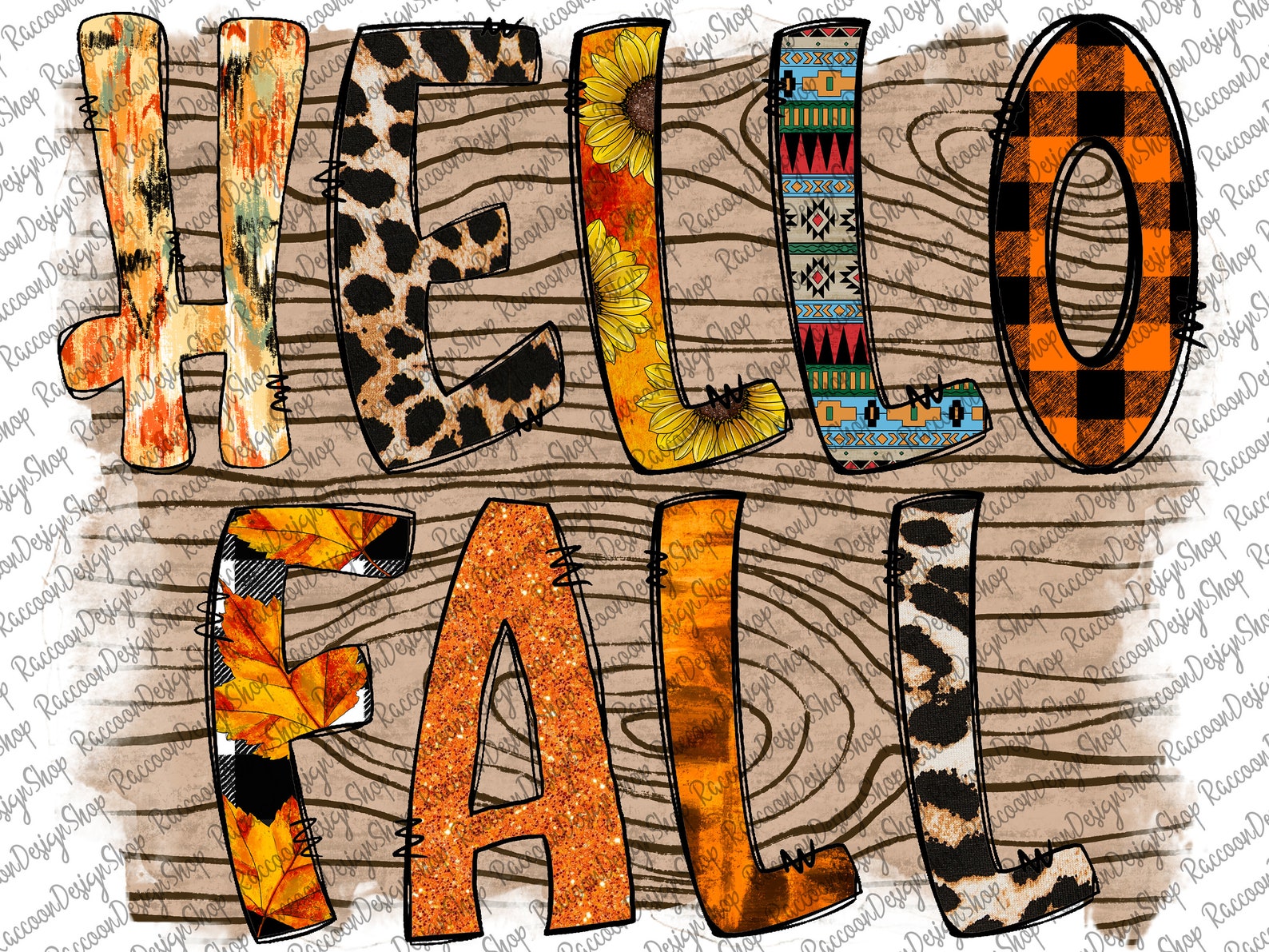 Hi Fall Graphics Hello Fall Png, Fall Sublimation Designs Downloads, Digital Download ...