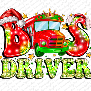 Bus Driver Christmas Png, Christmas Png, School Bus Png,School Png,Digital Download,Sublimation Graphics,Merry Christmas Png,Sublimation Png