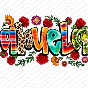 Spanisch Buela Sublimationsdesign, Buela Digitales Design, Abuela Unsere Dame Png, Mexikaner Abuela PNG, Grafik Clip Art, Latein Mexikanisch, Blumen
