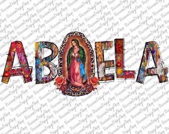 Abuela Our Lady Png,Virgen de Guadalupe PNG, Graphic Clip Art, Latina Mexican Sublimation,Guadalupe retro png, Virgin Mary Sublimation