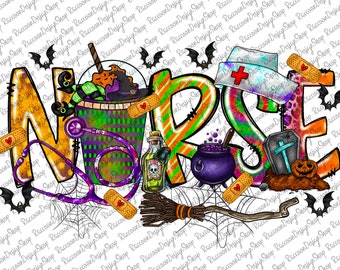 Halloween Nurse PNG, Spider, Bad Png, Halloween Png, Western, Pumpkin Png, Spooky Png, Nurse PNG, Sublimation Design, Digital Download
