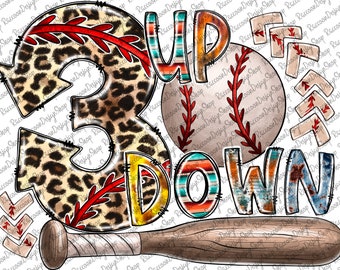 Three Up Three Down Png, Png, Game Day Png, Baseball,Baseball Mom, Baseball Clipart,Transparent PNG file for sublimation,Baseball Mama Png