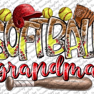 Softball Grandma, Softball Clipart,Transparent PNG file for sublimation, Softball Grandma Png, Softball Shirt Design,Softball Grandma png