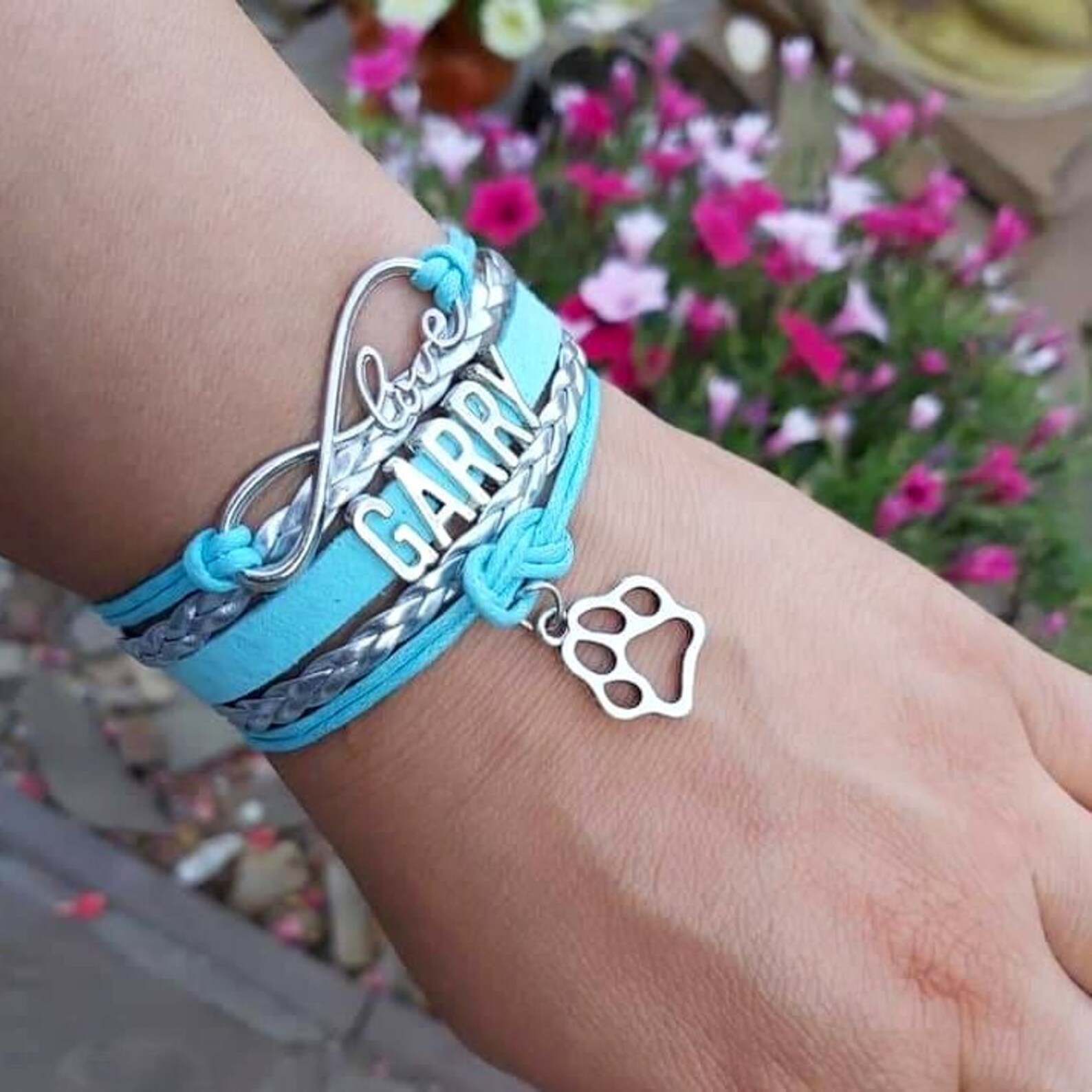 Pet parent gift dog name bracelet. Custom wristbands dog Etsy