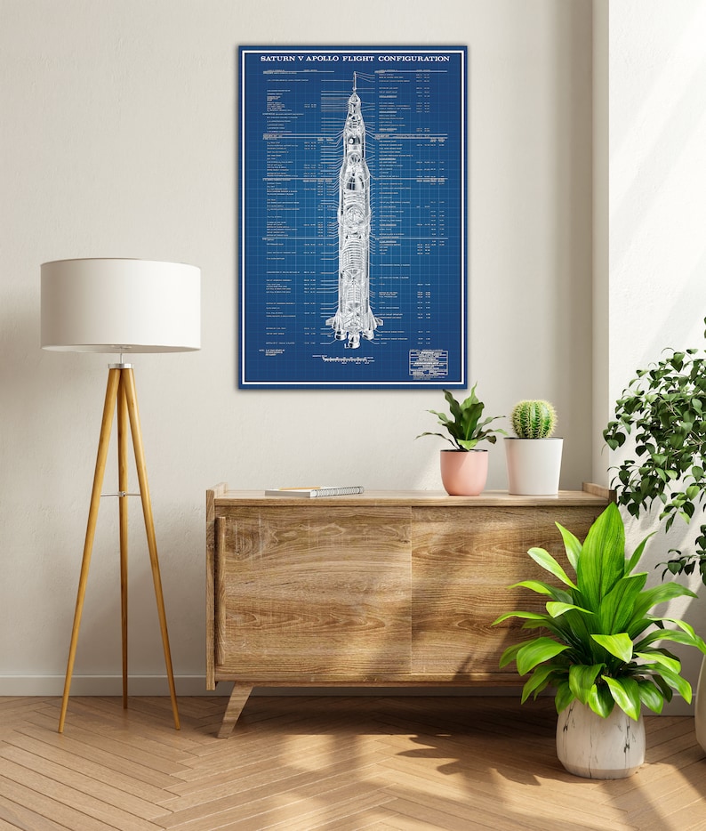 Saturn V Rocket Blueprint Poster – NASA Space Art Print - Etsy