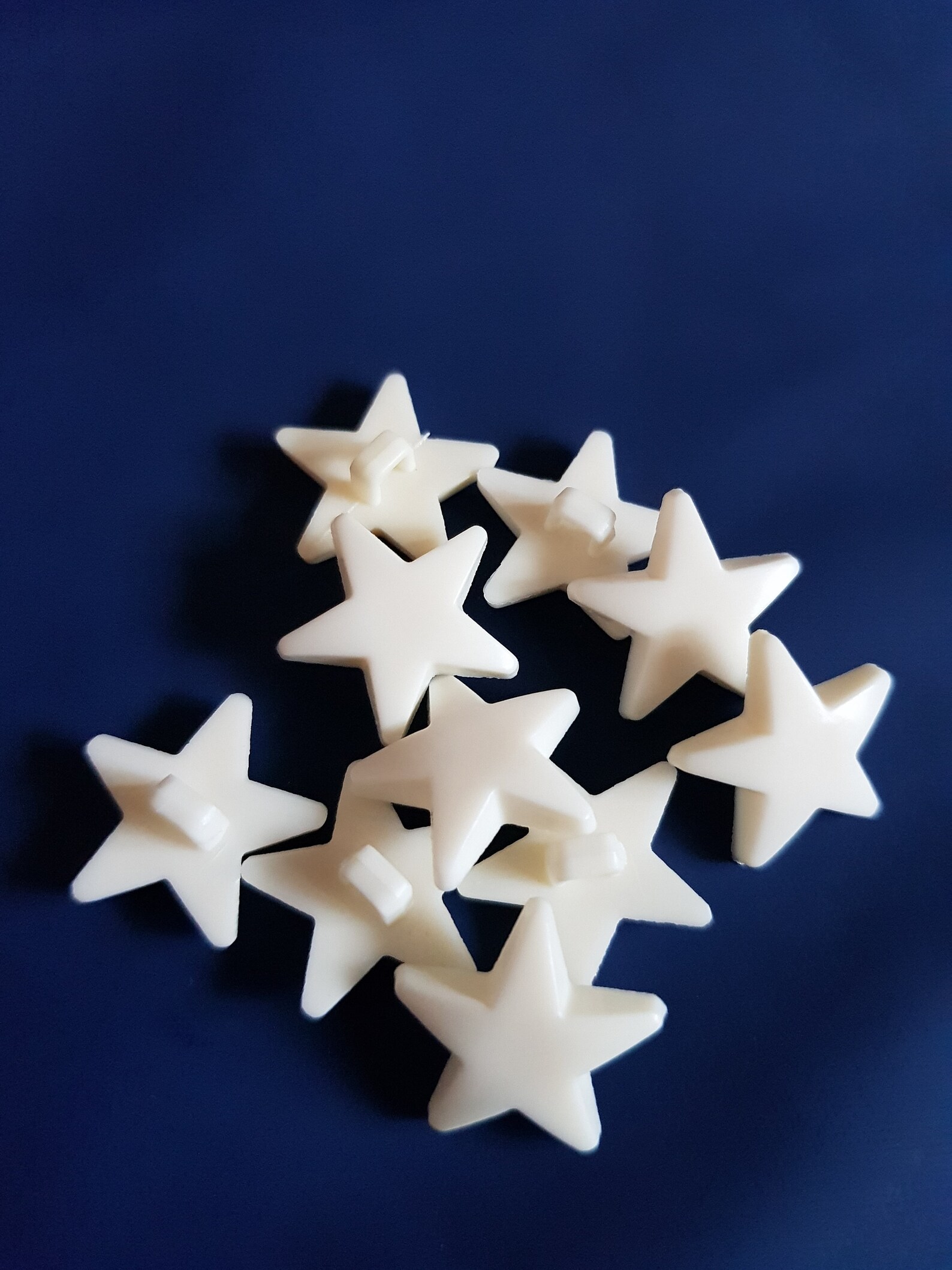 10 White Star Buttons Etsy