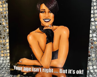 Whitney Houston - Gay Icons limited edition Birthday Card (Blank inside)