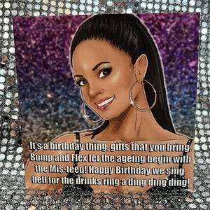 Liquidación - Alesha Dixon - Tarjeta de cumpleaños de edición limitada "Iconos Gay" (Interior en blanco)
