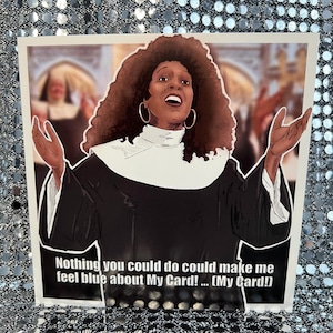 Whoopi Goldberg as Sister Mary Clarence in Sister Act - Gay Icons limited edition verjaardagskaart (blanco binnenkant)