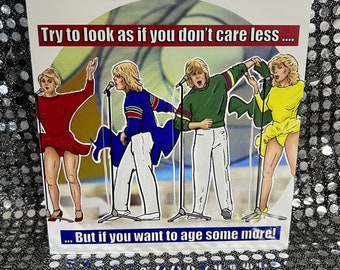 Eurovision - Bucks Fizz - Making Your Mind Up - Gay Icons limited edition Birthday Card (Blank inside)