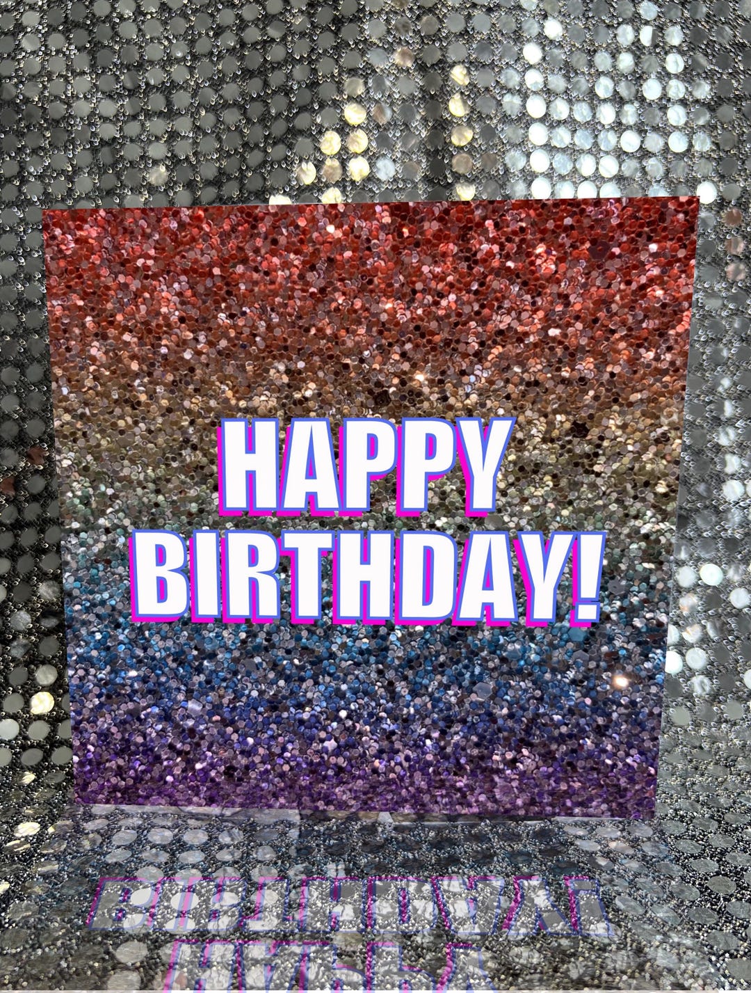Happy Birthday Card - Rainbow Glitter Crystal Effect (not Actual ...