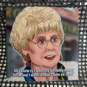 Vera Duckworth in Coronation Street - Gay Icons limited edition verjaardagskaart (blanco binnenkant)