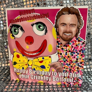 Mr Blobby / Noel Edmonds Noels House Party - limited edition Birthday greeting card