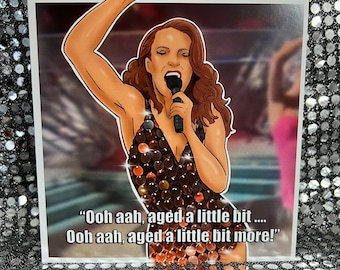 Eurovision - Gina G Ooh Aah just a little bit - Gay Icons limited edition Birthday Card (Blank inside)